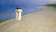 Peder Severin Kroyer Summer evening on Skagens Southern Beach painting